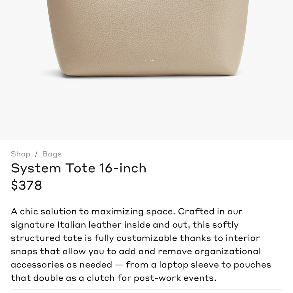 Cuyana Dark Gray Leather Tote - Picture 15 of 15